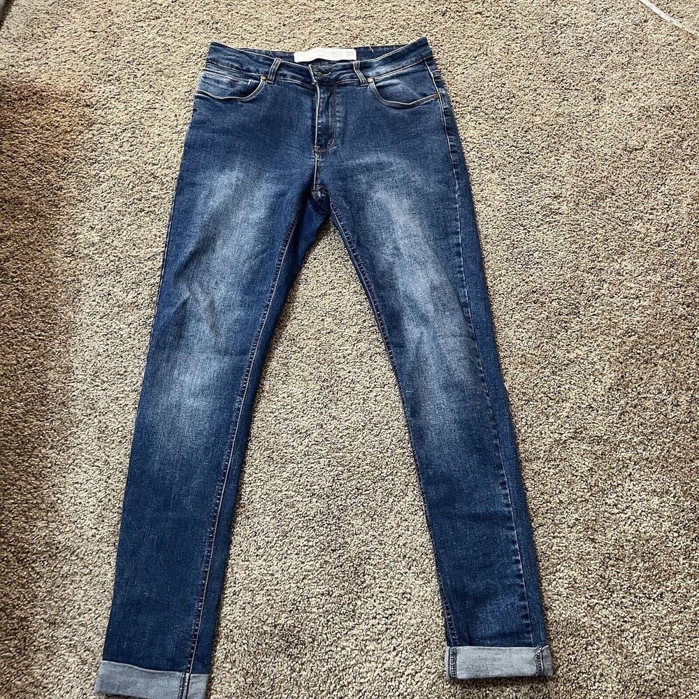 BARBELL Apparel Jeans Mens Size 30 Blue Dark Wash Denim Measure 30X33 Stretch